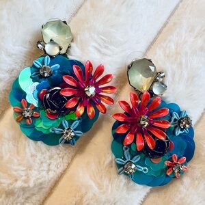 BaubleBar Flower Sequin Crystal Earrings
